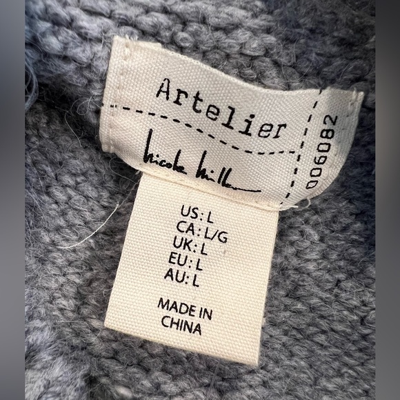 NWT🩶🩷 SUPER SOFT New - Fair Isle Style - Gray w Pink & White Design- Mock Neck - Picture 4 of 8